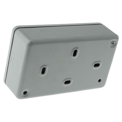 MK Electric Grey 2 Gang Plug Socket, 2 Poles, 13A, Type G - British, Indoor Use