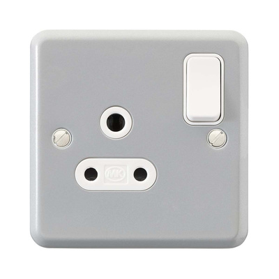 MK Electric Grey 1 Gang Plug Socket, 2 Poles, 5A, Indoor Use