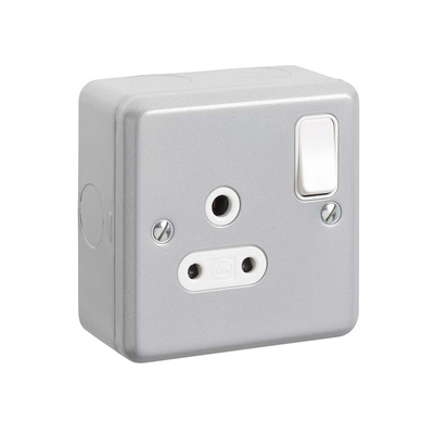 MK Electric Grey 1 Gang Plug Socket, 2 Poles, 5A, Indoor Use