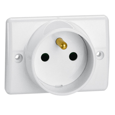Legrand White 1 Gang Power Socket, 2 Poles, 16A
