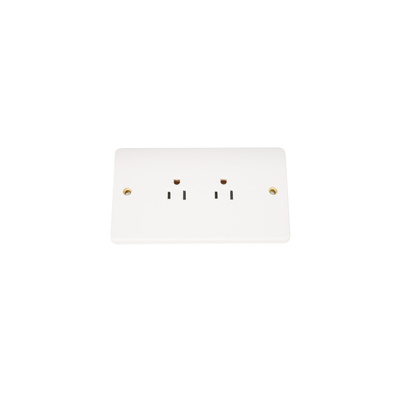 MK Electric White 2 Gang Plug Socket, 15A, NEMA 5-15R, Indoor Use