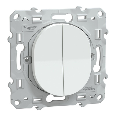 Schneider Electric White 2 Gang Plug Socket, 1 Pole Poles, 10A, Indoor Use