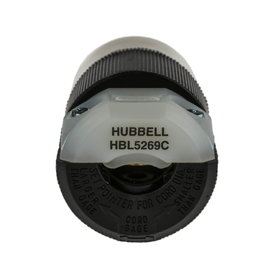 Hubbell USA Mains Connector, 15A, Cable Mount, 125 V ac