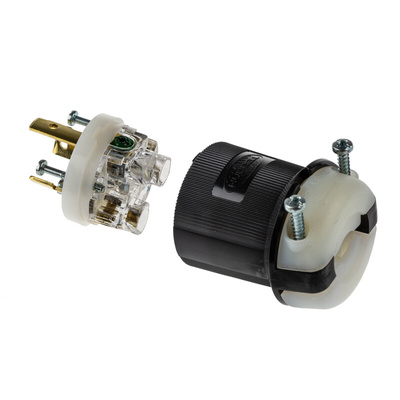 Hubbell USA Mains Plug, 30A, Cable Mount, 250 V ac