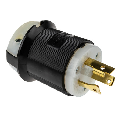Hubbell USA Mains Plug, 30A, Cable Mount, 250 V ac