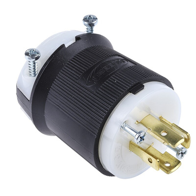 Hubbell USA Mains Plug, 20A, Cable Mount, 250 V ac