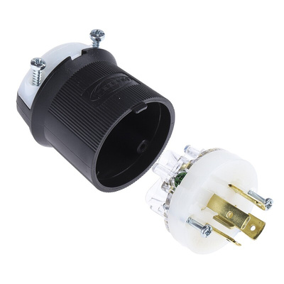 Hubbell USA Mains Plug, 20A, Cable Mount, 250 V ac