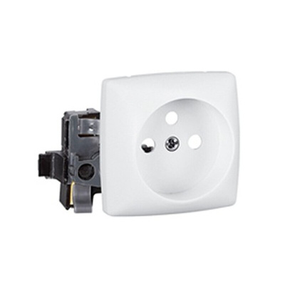 Legrand White 1 Gang Plug Socket, 16A, Type E - French, Indoor Use