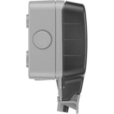 BG Electrical Grey 2 Gang Plug Socket, 2 Poles, 13A, Type G - British, Outdoor Use