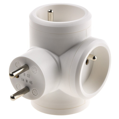 French Mains Connector, 16A, Cable Mount, 230 V ac