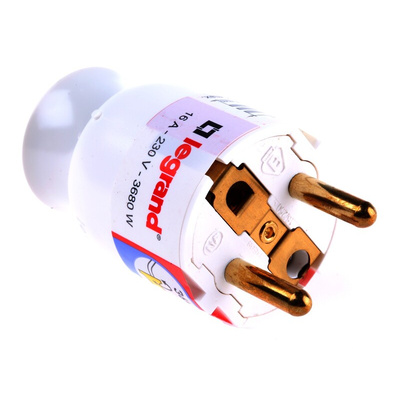 Europe Mains Connector, 16A, Cable Mount, 250 V ac