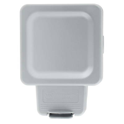 MK Electric Grey 1 Gang Plug Socket, 2 Poles, 13A, Type G - British, Outdoor Use