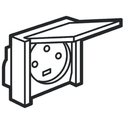 Legrand Grey 1 Gang Plug Socket, 20A, Type E - French, Outdoor Use