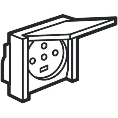 Legrand Grey 1 Gang Plug Socket, 20A, Type E - French, Outdoor Use