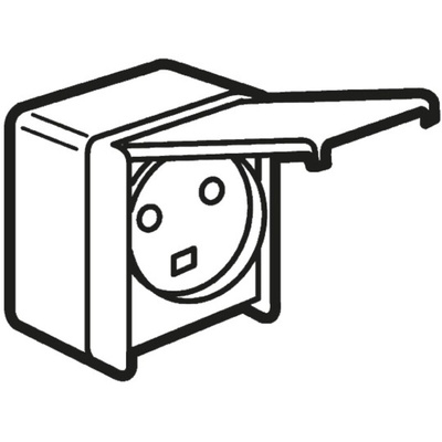 Legrand Grey 1 Gang Plug Socket, 32A, Type E - French, Outdoor Use