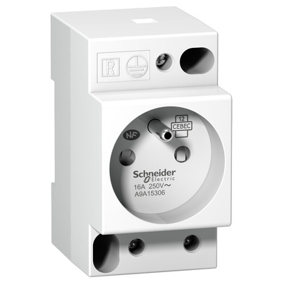Schneider Electric Modular Socket, DIN Rail, 250 V ac