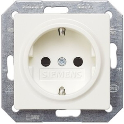 Siemens White Plug Socket, Type F - German Schuko, Indoor Use