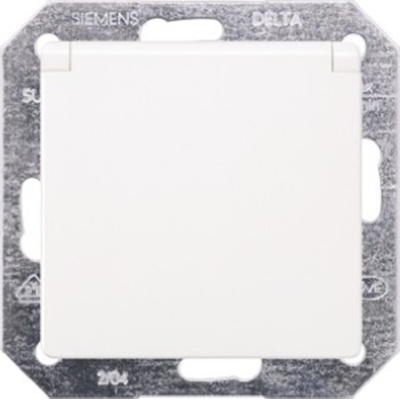 Siemens White 1 Gang Plug Socket, 16A, Type F - German Schuko, Indoor Use