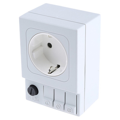 STEGO Light Grey 1 Gang Plug Socket, 6.3A, Type F - German Schuko, Indoor Use