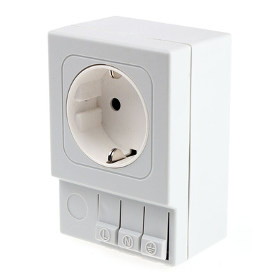 STEGO Light Grey 1 Gang Plug Socket, 16A, Type F - German Schuko, Indoor Use