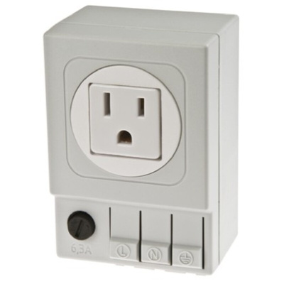 STEGO Light Grey 1 Gang Plug Socket, 6.3A, NEMA 5-15R, Indoor Use