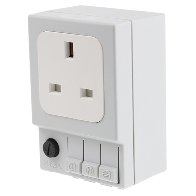 STEGO Light Grey 1 Gang Plug Socket, 6.3A, Type G - British, Indoor Use