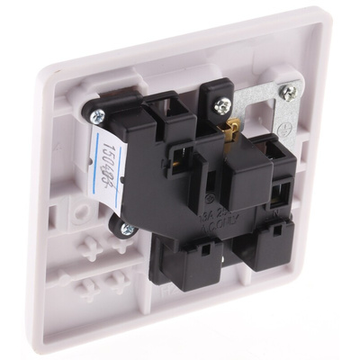 RS PRO White 1 Gang Plug Socket, 1 Pole, 13A, Type G - British, Indoor Use