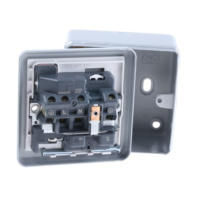 MK Electric Black 1 Gang Plug Socket, 13A, Type G - British