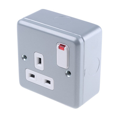 MK Electric Black 1 Gang Plug Socket, 13A, Type G - British