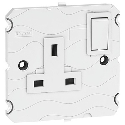 Legrand White 1 Gang Plug Socket, 13A, Type G - British, Indoor Use