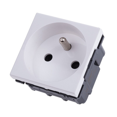 Legrand White 1 Gang Plug Socket, 16A, Type E - French, Indoor Use