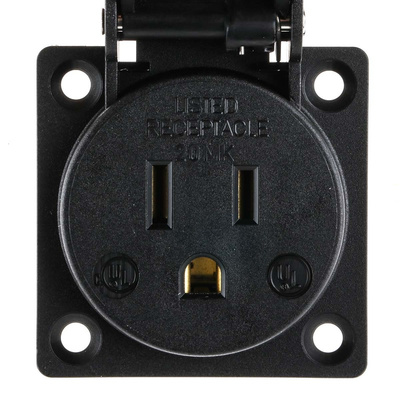 ABL Sursum Black 1 Gang Plug Socket, 15A, NEMA 5-15R, Outdoor Use