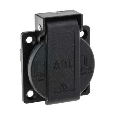 ABL Sursum Black 1 Gang Plug Socket, 15A, NEMA 5-15R, Outdoor Use