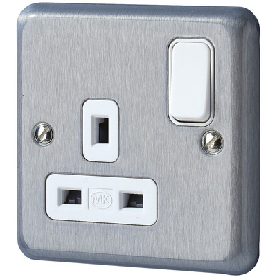 MK Electric 1 Gang Plug Socket, 13A, Type G - British