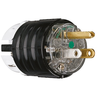 PASS & SEYMOUR USA Mains Plug, 15A, Cable Mount, 125 V