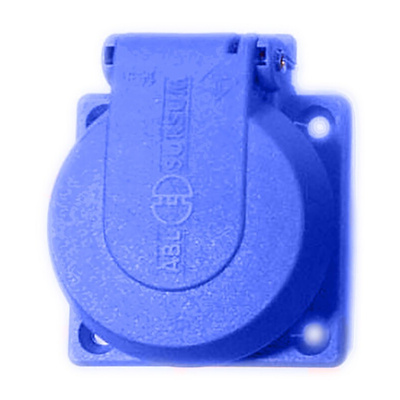 ABL Sursum Blue 1 Gang Plug Socket, 2 Poles, Type E - French, Outdoor Use