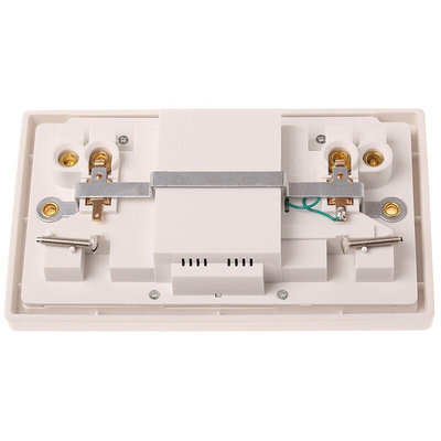 Power Breaker PowerBreaker H 13A, BS Fixing, Passive, 2 Gang RCD Socket, Surface Mount, 230 V ac, White