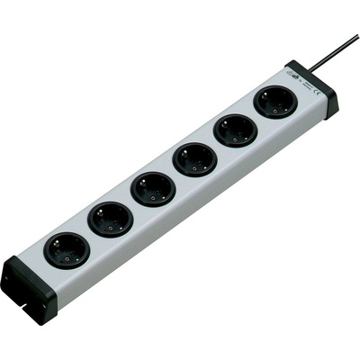 Type F - German Schuko 6 Gang Power Distribution Unit, 3m Cable, 16A, 250 V ac