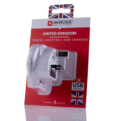 SKROSS Australia, China, Europe, Italy, Japan, Switzerland, UK, USA to UK Travel Adapter, Rated At 7A