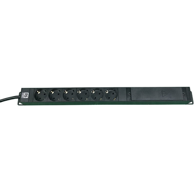 Type F - German Schuko 6 Gang Power Distribution Unit, 3m Cable, 16A, 250 V ac