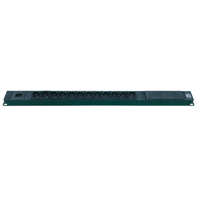 IEC C13 12 Gang Power Distribution Unit, 3m Cable, 10A, 250 V ac