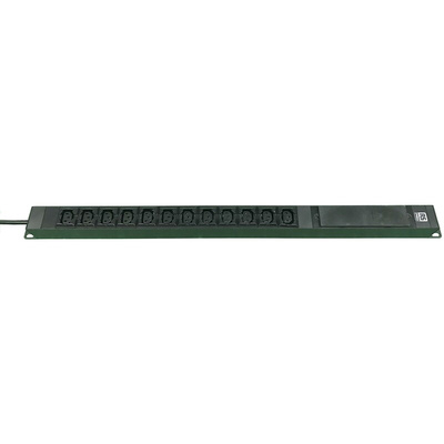 IEC C13 12 Gang Power Distribution Unit, 3m Cable, 13A, 250 V ac
