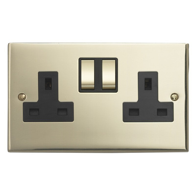 Contactum Gold 2 Gang Plug Socket, 2 Poles, 13A, Type G - British, Indoor Use