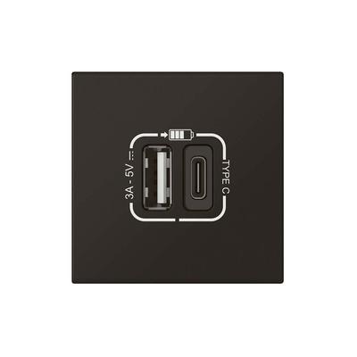 Legrand Black 2 Gang USB Socket, 2 Poles, 3A, Indoor Use