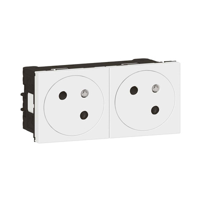 Legrand White 2 Gang Plug Socket, 16A, Indoor Use