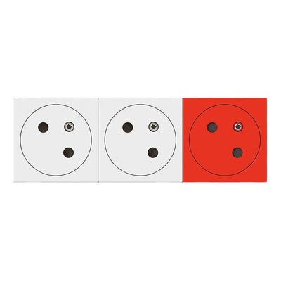 Legrand Red, White 3 Gang Plug Socket, 16A, Indoor Use