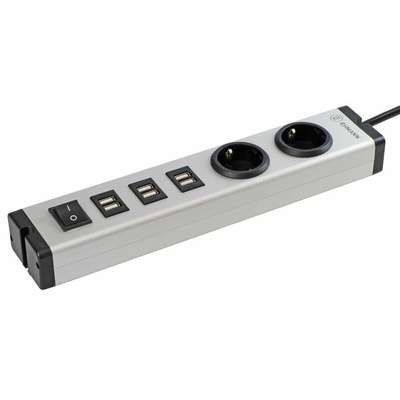 Type F - German Schuko 2+6 Gang Power Distribution Unit, 3m Cable, 16A, 230 V