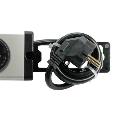 Type F - German Schuko 2+6 Gang Power Distribution Unit, 3m Cable, 16A, 230 V