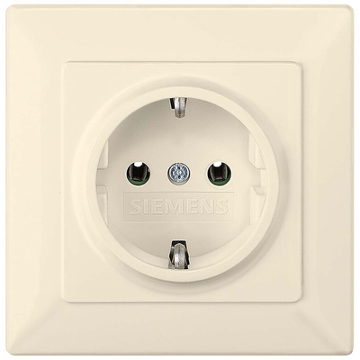 Siemens 1 Gang Plug Socket, 16A, Schuko, Indoor Use