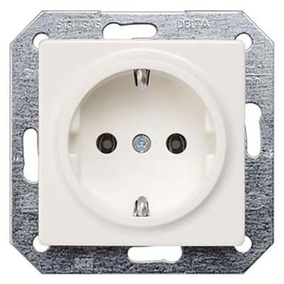 Siemens White 1 Gang Electrical Socket, 2 Poles, 16A, Schuko, Indoor Use